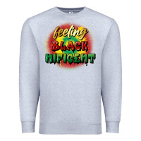 Heather Grey feeling blacknificent Premium Sweatshirt - FaDigitalArtStudio