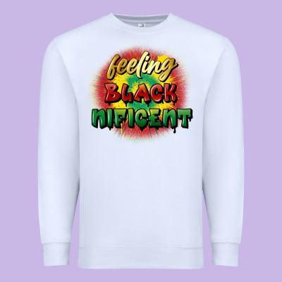 Feeling Blacknificent Premium Sweatshirt Designed By Fadigitalartstudio
