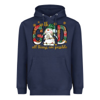 Navy with god all things are possible with snowman bbs Heavyweight Hoodie - BundleAndBundleShop