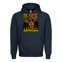Navy Black history afro woman Zipper Hoodie - HowdyJamesFarm