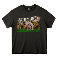 Asphalt Western Mom With Spotted Pig And Baby Pig Heavy Core Tee - LillyAllenDesigns