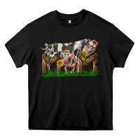 Black Western Mom With Spotted Pig And Baby Pig Heavy Core Tee - LillyAllenDesigns