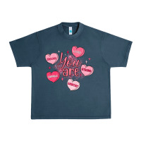 Midnight Navy you are enough valentines day Urban Heavy Tee - LillyAllenDesigns