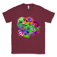 Burgundy halloween candy patches Classic Tee - BundleAndBundleShop