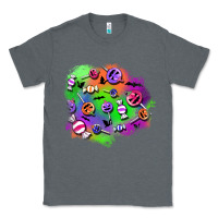 Charcoal Heather halloween candy patches Classic Tee - BundleAndBundleShop