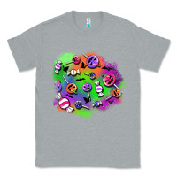 Heather Grey halloween candy patches Classic Tee - BundleAndBundleShop