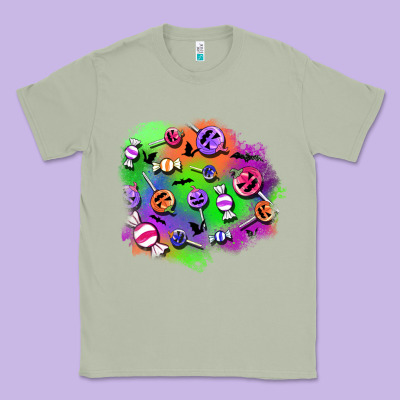 Halloween Candy Patches Classic Tee Designed By Bundleandbundleshop