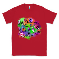 Red halloween candy patches Classic Tee - BundleAndBundleShop