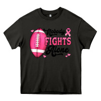 Asphalt nobody fights alone pink football breast cancer awareness Heavy Core Tee - Jasminsmagicworld