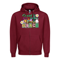 Burgundy Saved by his grace Easter Zipper Hoodie - CowGirlArtShop