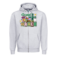 Heather Grey Saved by his grace Easter Zipper Hoodie - CowGirlArtShop