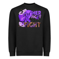 Black Her fight is our fight purple ribbon Heavyweight Sweatshirt - NancyCooperArtShop