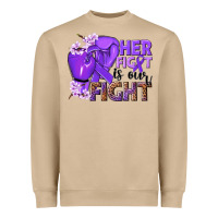 Mushroom Her fight is our fight purple ribbon Heavyweight Sweatshirt - NancyCooperArtShop