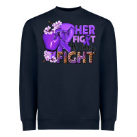 Navy Her fight is our fight purple ribbon Heavyweight Sweatshirt - NancyCooperArtShop