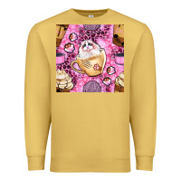 Antique Gold cat coffee cups and paw with leopard and glitter seamless pattern bbs Premium Sweatshirt - BundleAndBundleShop