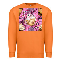 Carrot cat coffee cups and paw with leopard and glitter seamless pattern bbs Premium Sweatshirt - BundleAndBundleShop