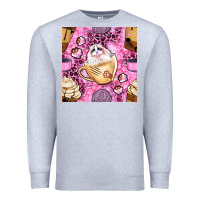Heather Grey cat coffee cups and paw with leopard and glitter seamless pattern bbs Premium Sweatshirt - BundleAndBundleShop