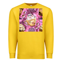 Lemon cat coffee cups and paw with leopard and glitter seamless pattern bbs Premium Sweatshirt - BundleAndBundleShop
