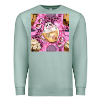 Seafoam cat coffee cups and paw with leopard and glitter seamless pattern bbs Premium Sweatshirt - BundleAndBundleShop