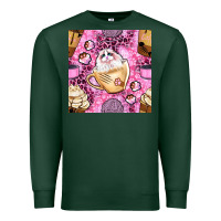 Sports Green cat coffee cups and paw with leopard and glitter seamless pattern bbs Premium Sweatshirt - BundleAndBundleShop
