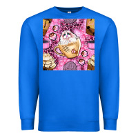 True Royal cat coffee cups and paw with leopard and glitter seamless pattern bbs Premium Sweatshirt - BundleAndBundleShop