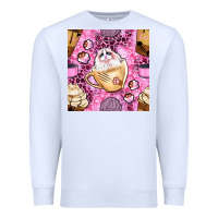 Cat Coffee Cups And Paw With Leopard And Glitter Seamless Pattern Bbs Premium Sweatshirt | Teevron