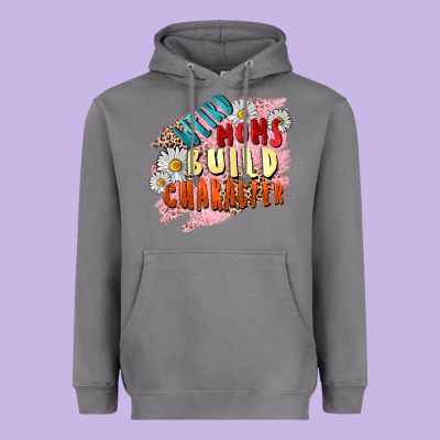 Weird Moms Build Character Mother's Day Heavyweight Hoodie Designed By Fadigitalartstudio