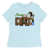 Baby Blue Christmas Army Dad Ladies Tee - NancyCooperArtShop