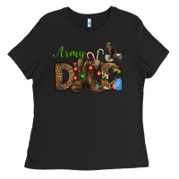 Black Christmas Army Dad Ladies Tee - NancyCooperArtShop