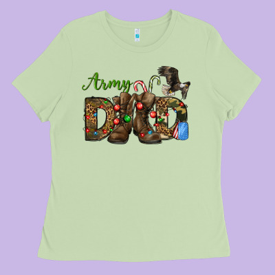Christmas Army Dad Ladies Tee Designed By Nancycooperartshop