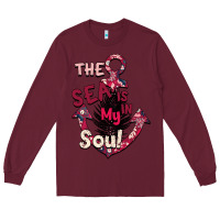 Burgundy Summer decor The sea is in my Soul Long Sleeve Tee - Bettercallsaul