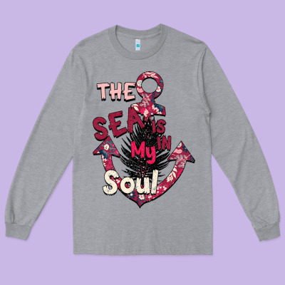 Summer Decor The Sea Is In My Soul Long Sleeve Tee Designed By Bettercallsaul