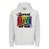 Dove Grey spread love not hate Premium Hoodie - OliviaCreatesArt