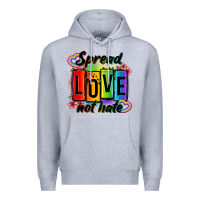 Heather Grey spread love not hate Premium Hoodie - OliviaCreatesArt