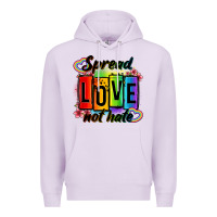 Lilac spread love not hate Premium Hoodie - OliviaCreatesArt
