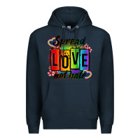 Navy spread love not hate Premium Hoodie - OliviaCreatesArt