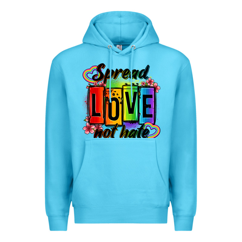 Spread Love Not Hate Premium Hoodie by OliviaCreatesArt | Teevron