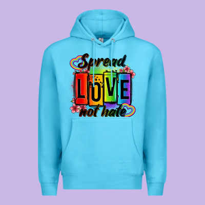 Spread Love Not Hate Premium Hoodie Designed By Oliviacreatesart