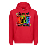 Red spread love not hate Premium Hoodie - OliviaCreatesArt