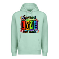 Seafoam spread love not hate Premium Hoodie - OliviaCreatesArt