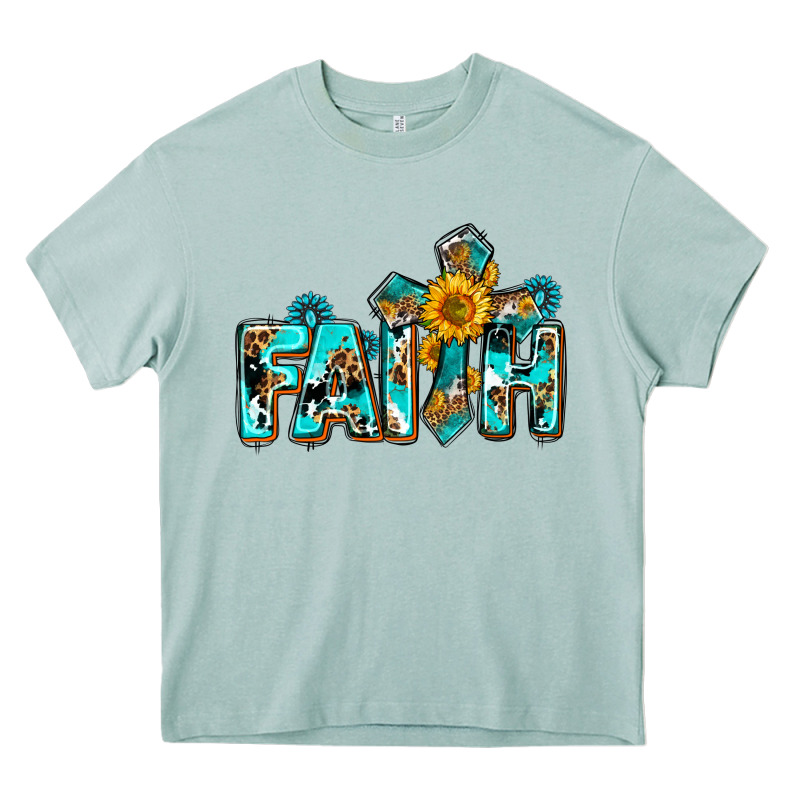 Faith With Cross Ado Heavy Core Tee by AdoDesignShop | Teevron