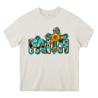 Cream faith with cross ado Heavy Core Tee - AdoDesignShop