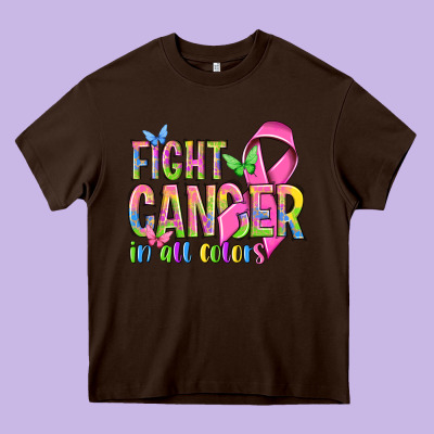 Fight Cancer In All Colors Heavy Core Tee Designed By Nancycooperartshop