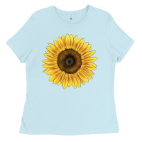 Baby Blue giganteus sunflower Ladies Tee - LillyAllenDesigns