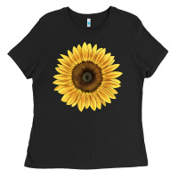 Black giganteus sunflower Ladies Tee - LillyAllenDesigns