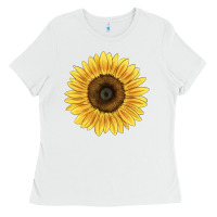 White giganteus sunflower Ladies Tee - LillyAllenDesigns