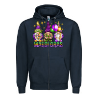 Mardi Gras With Gnomies Zipper Hoodie | Teevron