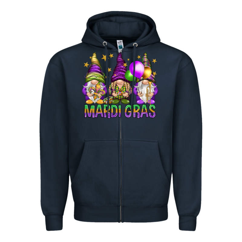 Mardi Gras With Gnomies Zipper Hoodie by HowdyJamesFarm | Teevron