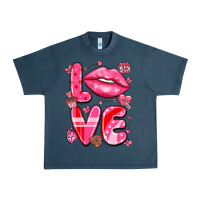 Midnight Navy love with lips Urban Heavy Tee - LillyAllenDesigns