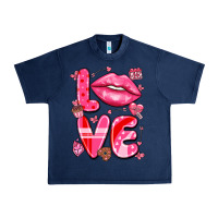 Navy love with lips Urban Heavy Tee - LillyAllenDesigns